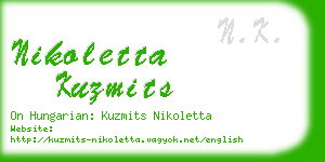 nikoletta kuzmits business card